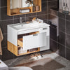 SoBuy BZR178-WN Armario Colgante con Lavabo con 1 Cajon 1 Puerta y 1 Compartimneto 80 x 46 x 54 cm