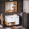 SoBuy BZR178-WN Armario Colgante con Lavabo con 1 Cajon 1 Puerta y 1 Compartimneto 80 x 46 x 54 cm