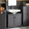 SoBuy BZR18-II-DG Mueble para Debajo del Lavabo Gris