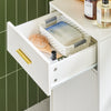 SoBuy BZR180-W Armario de baño con 1 cajón y 1 cesto de Ropa extraíble