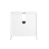 SoBuy BZR185-W Mueble para Debajo del Lavabo con 2 Puertas y 1 Estante Abierto Blanco