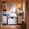 SoBuy BZR185-W Mueble para Debajo del Lavabo con 2 Puertas y 1 Estante Abierto Blanco