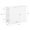 SoBuy BZR188-W Armario de Pared para baño 2 Puertas y 3 Compartimentos Laterales