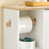 SoBuy BZR189-WMueble de baño con portarrollos para Papel higiénico y escobillero con 1 Puerta Blanco
