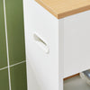 SoBuy BZR190-WN Mueble Portarrollos de Papel Higiénico con Ruedas Blanco y Natural 60x20x71cm