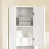 SoBuy BZR193-W Mueble de baño alto Armario estrecho con 1 cajón 1 Compartimento Abierto y 2 Puertas Blanco 44 x 31 x 171 cm