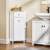 SoBuy BZR194-W Mueble de baño de Esquina con 1 cajón y 1 Puerta Blanco 44 x 31 x 80 cm