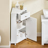 SoBuy BZR194-W Mueble de baño de Esquina con 1 cajón y 1 Puerta Blanco 44 x 31 x 80 cm