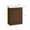 SoBuy BZR196-BR Armario Colgante para Cuarto de Baño con 1 Puerta y 1 Lavabo Marrón 40 x 22 x 56 cm