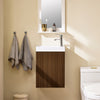 SoBuy BZR196-BR Armario Colgante para Cuarto de Baño con 1 Puerta y 1 Lavabo Marrón 40 x 22 x 56 cm