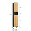 SoBuy BZR201-SCH Mueble Columna de Baño Impermeable con Puertas 30cm Negro