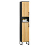 SoBuy BZR201-SCH Mueble Columna de Baño Impermeable con Puertas 30cm Negro