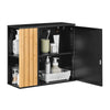SoBuy BZR204-SCH Armario baño Pared Colgante con Espejo y estantes Ajustables Negro