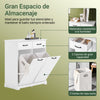 SoBuy BZR208-W Armario Baño con Cajones y 2 Cestos de Ropa Cajonera Auxiliar para Lavandería
