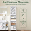 SoBuy BZR209-W Armario Alto de Baño con 2 puertas Blanco