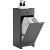 SoBuy BZR21-II-DG Mueble Baño con Cesto Ropa Sucia y Cajón Gris 40x38x90cm