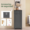 SoBuy BZR21-II-DG Mueble Baño con Cesto Ropa Sucia y Cajón Gris 40x38x90cm