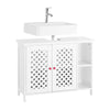 SoBuy BZR210-W Mueble Bajo Lavabo de Baño con 2 Puertas y Estante Abierto Blanco