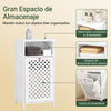 SoBuy BZR211-W Cesto de ropa Armario de Baño con Compartimento Abierto Blanco