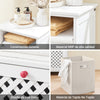 SoBuy BZR211-W Cesto de ropa Armario de Baño con Compartimento Abierto Blanco