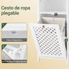 SoBuy BZR211-W Cesto de ropa Armario de Baño con Compartimento Abierto Blanco
