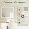 SoBuy BZR212-W Mueble de Pared con Espejo Espejo de Pared para Baño con 1 Estante Blanco