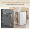 SoBuy BZR213-W Mueble Baño con 3 Cestos de Ropa Armario Estrecho para Lavandería 78x38x90 cm