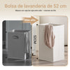 SoBuy BZR214-W Mueble Baño con Cestos para Ropa con Cajón, 2 Cestos Extraíbles y Compartimento Deslizante