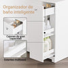SoBuy BZR214-W Mueble Baño con Cestos para Ropa con Cajón, 2 Cestos Extraíbles y Compartimento Deslizante