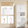 SoBuy BZR215-W Armario Alto de Baño con 2 Cestos para Ropa y 2 Cajones Blanco