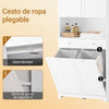 SoBuy BZR215-W Armario Alto de Baño con 2 Cestos para Ropa y 2 Cajones Blanco
