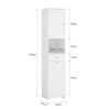 SoBuy BZR216-W Armario Alto Mueble Columna de Baño con 1 Cesto Ropa y 1 Puerta Blanco
