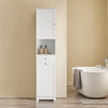 SoBuy BZR216-W Armario Alto Mueble Columna de Baño con 1 Cesto Ropa y 1 Puerta Blanco