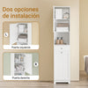SoBuy BZR216-W Armario Alto Mueble Columna de Baño con 1 Cesto Ropa y 1 Puerta Blanco