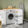 SoBuy BZR223-WN Mueble Lavadora con Cesto y Tendedero Extraíble Blanco 100×60×95 cm