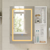 SoBuy BZR239-E-W Armario con Espejo para Baño Blanco con Luz LED Táctil 60x15.5x60 cm