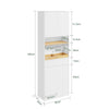 SoBuy BZR241-E-W Columna de baño blanca con 3 puertas 60x30x180 cm