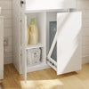 SoBuy BZR241-E-W Columna de baño blanca con 3 puertas 60x30x180 cm