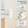 SoBuy BZR34-BW Armario Alto de Baño Estrecho con Puertas de Bambú Blanco 20x20x180cm