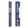 SoBuy BZR34-II-B Mueble Columna de Baño Estrecho con 5 Estantes 2 Puertas y 1 Cajón Azul Oscuro