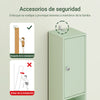 SoBuy BZR34-II-GR Mueble Columna de Baño con 5 Estantes 2 Puertas y 1 Cajón Verde