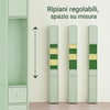 SoBuy BZR34-II-GR Mueble Columna de Baño con 5 Estantes 2 Puertas y 1 Cajón Verde