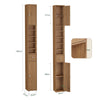 SoBuy BZR34-II-PF Mueble Columna de Baño con 5 Estantes Abiertos 2 Puertas y 1 Cajón Marrón
