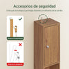 SoBuy BZR34-II-PF Mueble Columna de Baño con 5 Estantes Abiertos 2 Puertas y 1 Cajón Marrón