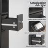SoBuy BZR34-II-SCH Mueble Columna de Baño con 2 Puertas y 1 cajón Negro