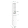 SoBuy BZR34-K-W Mueble columna de Baño Armario Almacenaje para Espacios Pequeños 20x20x145cm Blanco