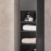SoBuy BZR34-SCH Mueble Columna de Baño con 2 Puertas y 1 cajón Negro