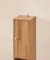 SoBuy BZR34-II-SH Mueble Columna de Baño con 5 Estantes Abiertos 2 Puertas y 1 Cajón Natural 20 x 20 x 180 cm