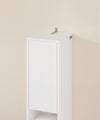 SoBuy BZR34-W Mueble Columna de Baño Estrecho con 2 Puertas y 1 cajón Blanco 20x20x180cm