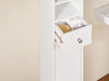 SoBuy BZR34-W Mueble Columna de Baño Estrecho con 2 Puertas y 1 cajón Blanco 20x20x180cm